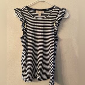 MICHAEL KORS RUFFLED SHOULDER TOP‎